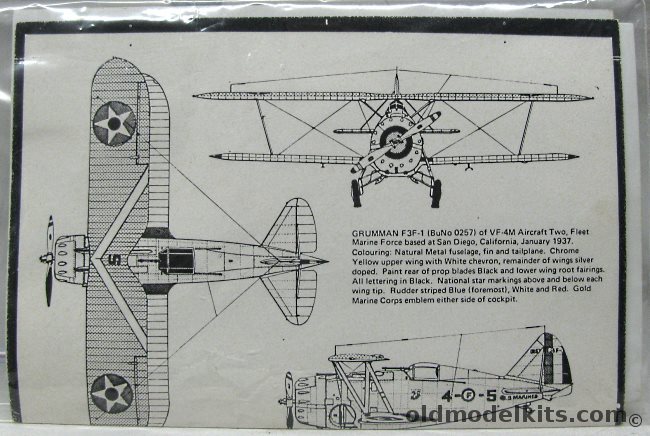 Rareplane 1/72 Grumman F3F-3 Or F3F-2 - Bagged (F3F3 F3F2) plastic model kit